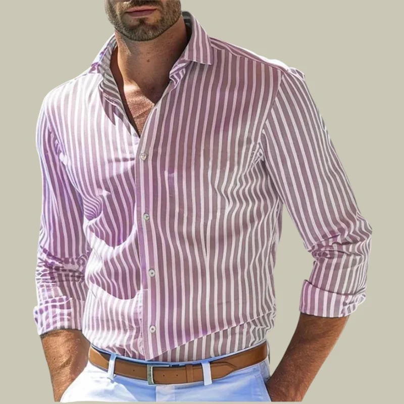 Y2K Formal Wear Men - Erkek slim fit çizgili yaka uzun