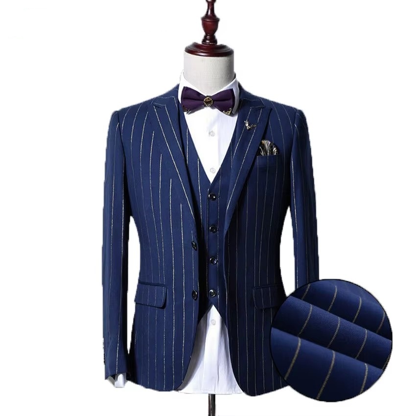 Wool Suit Jacket - Auriparus flaviceps Altın Çizgili Erkek Takım