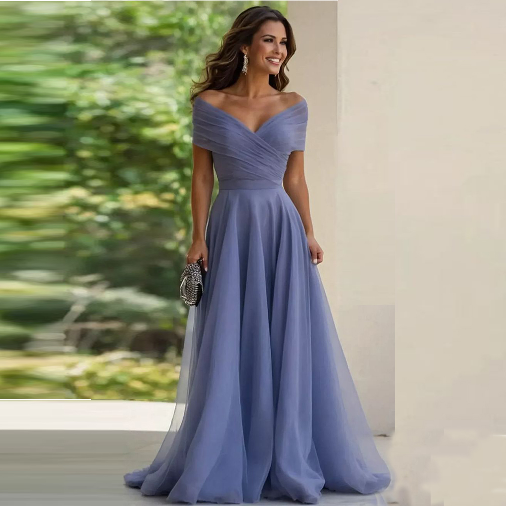 Men'S Formal Wear For Wedding Guest - Omuzları Açık Gelin Annesi Elbiseleri Sade