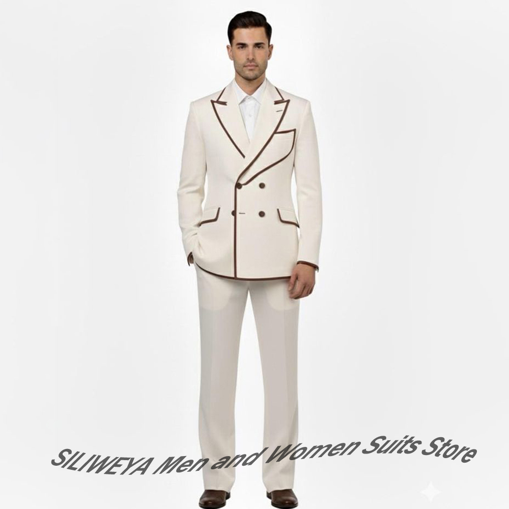 Men'S Formal Evening Wear - Şık Erkek Kruvaze Takım Elbise Seti