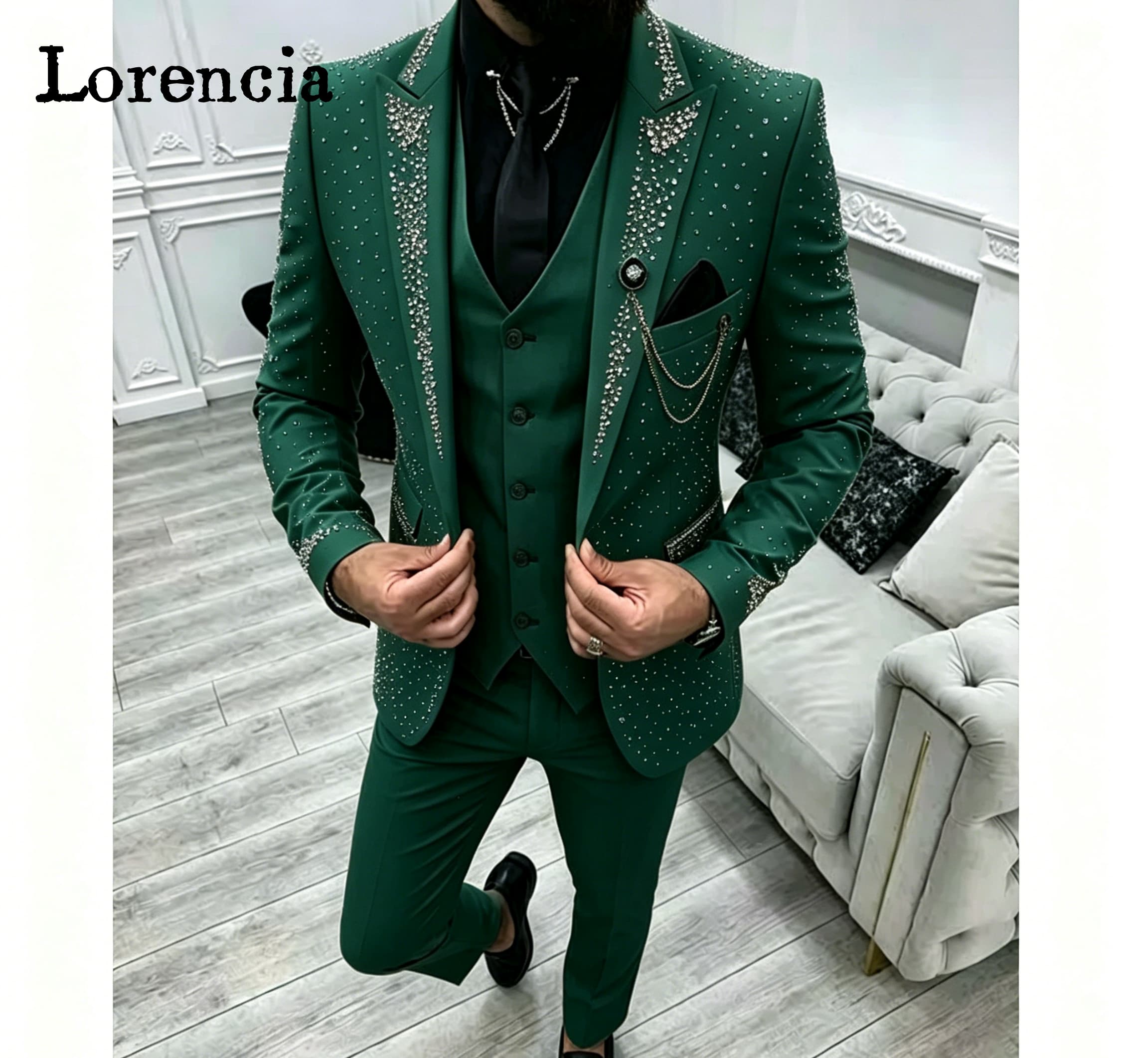 Men'S Formal Evening Wear - Lüks 3 Parça Resmi Erkek Takım