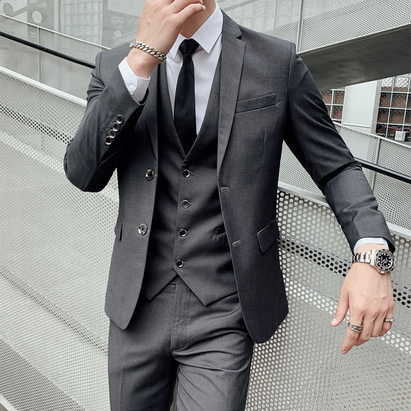 Men'S Urban Formal Wear - Düğün Takımı Üç Parçalı Set Erkek