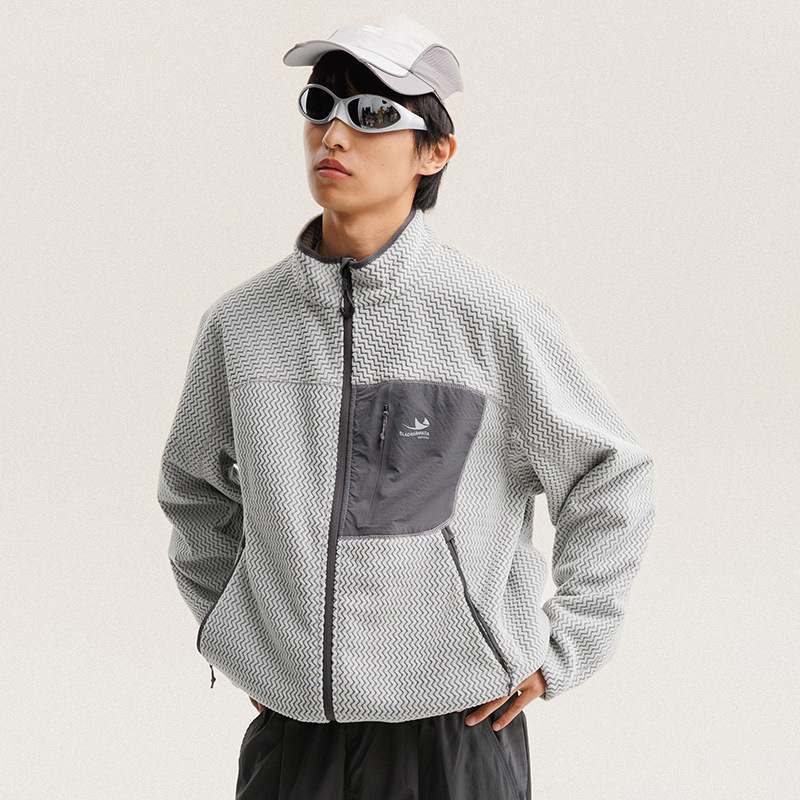 Wool Suit Jacket - Sonbahar Kış Polar Polar Dalgalı Çizgili