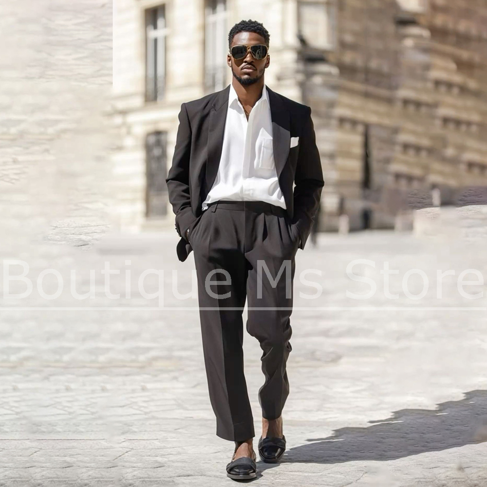 Men'S Formal Evening Wear - Koyu Kahverengi erkek Takım Elbise 2