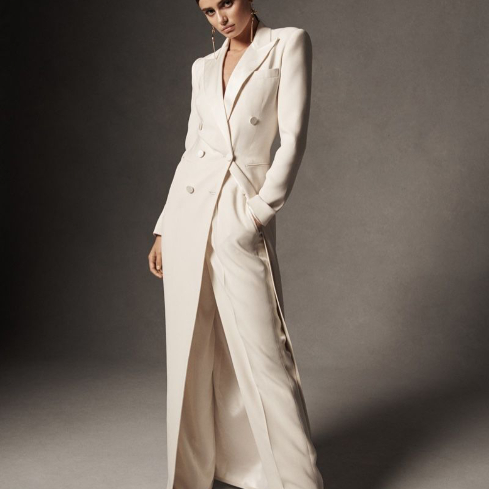 Men Formal Wear Wedding Guest - Resmi Elbise Beyaz Kadın Zarif Takım