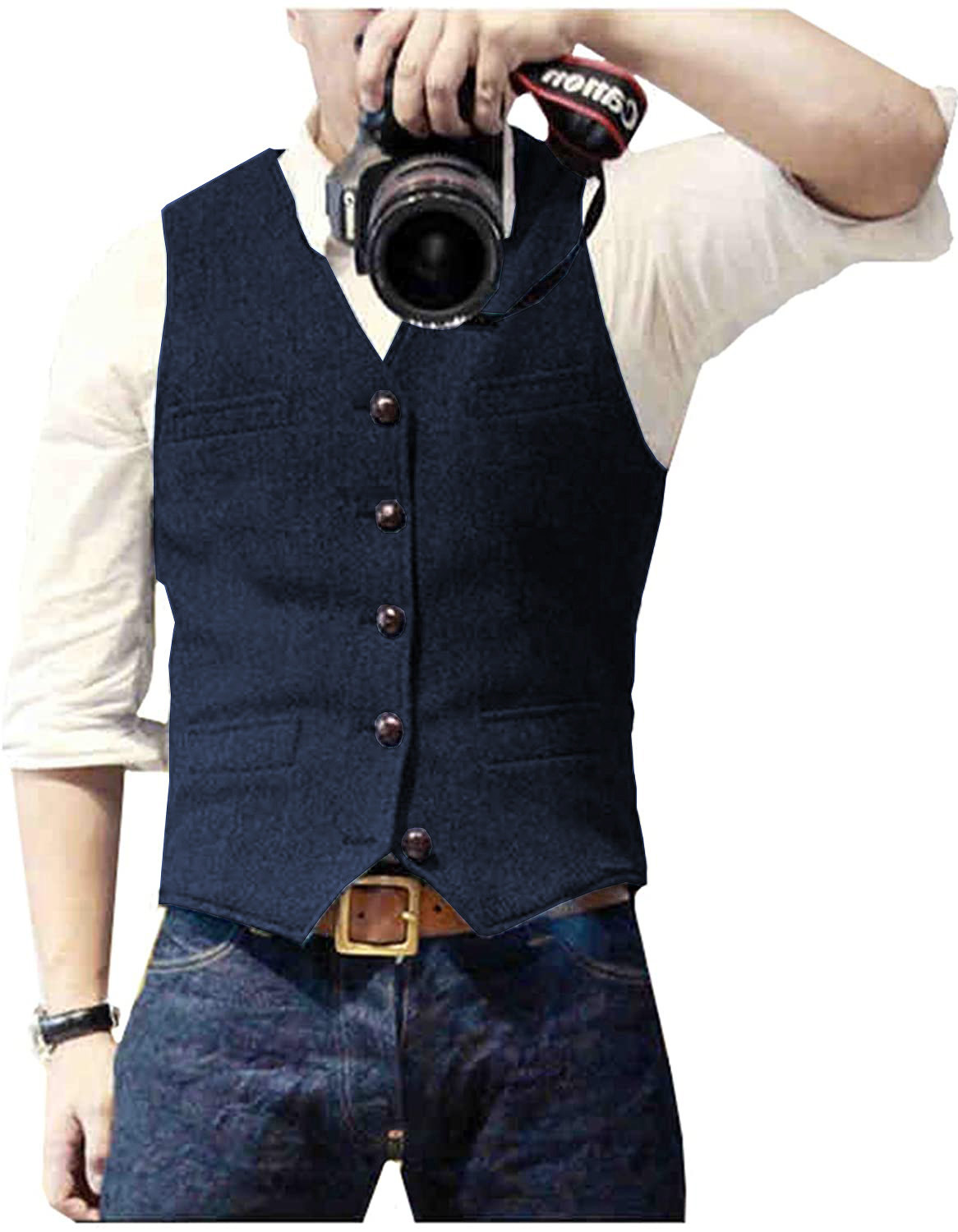 Men Formal Wear Vest - Erkek Takım Elbise Yeleği V Yaka