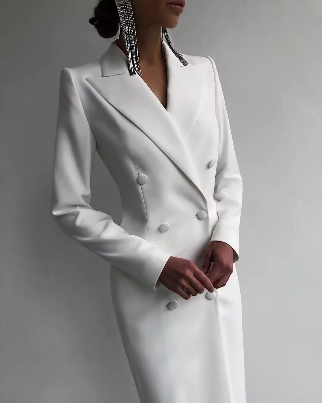 Sonbahar Beyaz Kruvaze Kadın U - Men Formal Wear Wedding Guest incelemesi ve fiyatı