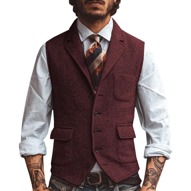 Yeni V Yaka Yaka Erkek Takım E - Men Formal Wear Vest incelemesi ve fiyatı